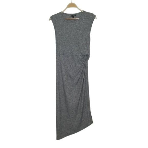 Topshop Gray Stretchy Ribbed Knit Midi Dress - Picture 1 of 10
